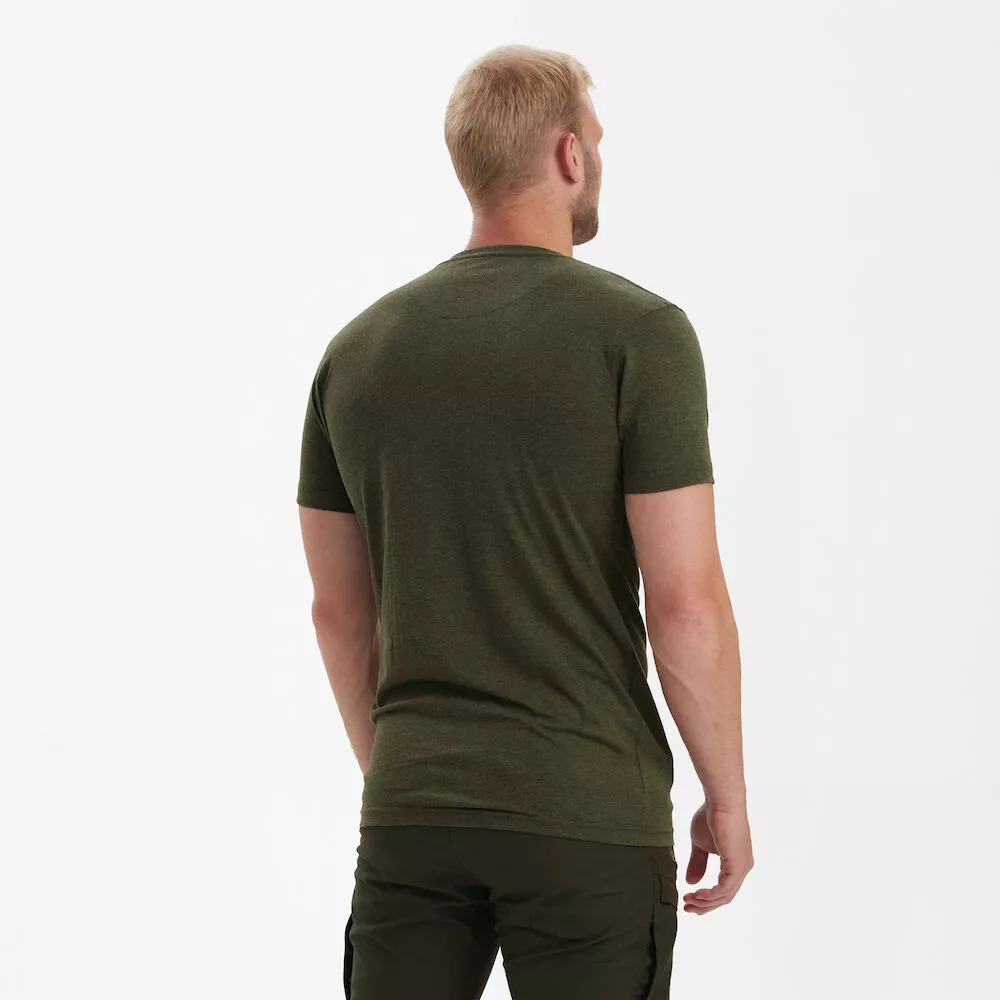 Basic T-Shirt im 2er-Pack - Adventure Green Melange