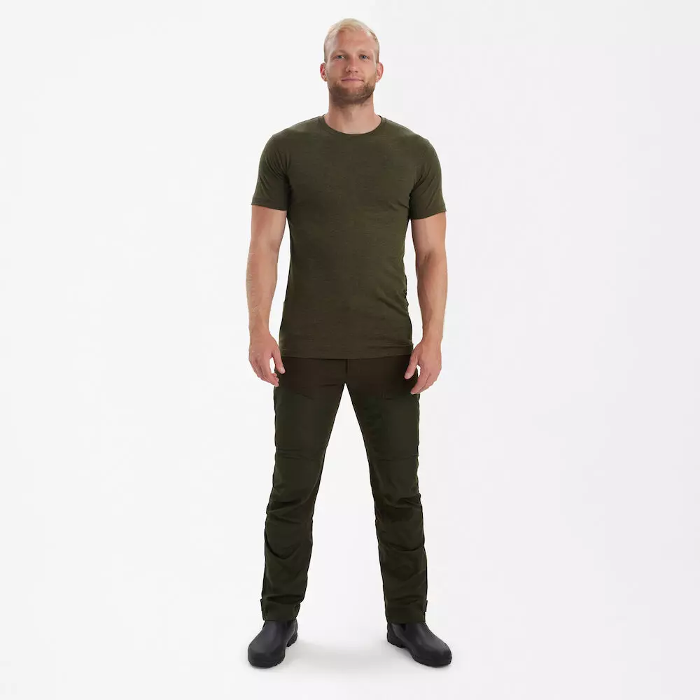 Basic T-Shirt im 2er-Pack - Adventure Green Melange