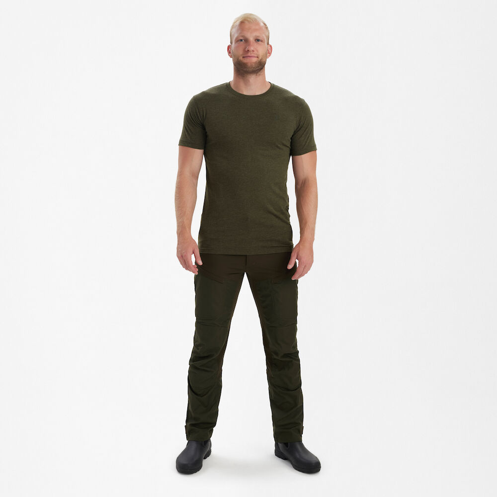 Basic T-Shirt im 2er-Pack - Adventure Green Melange