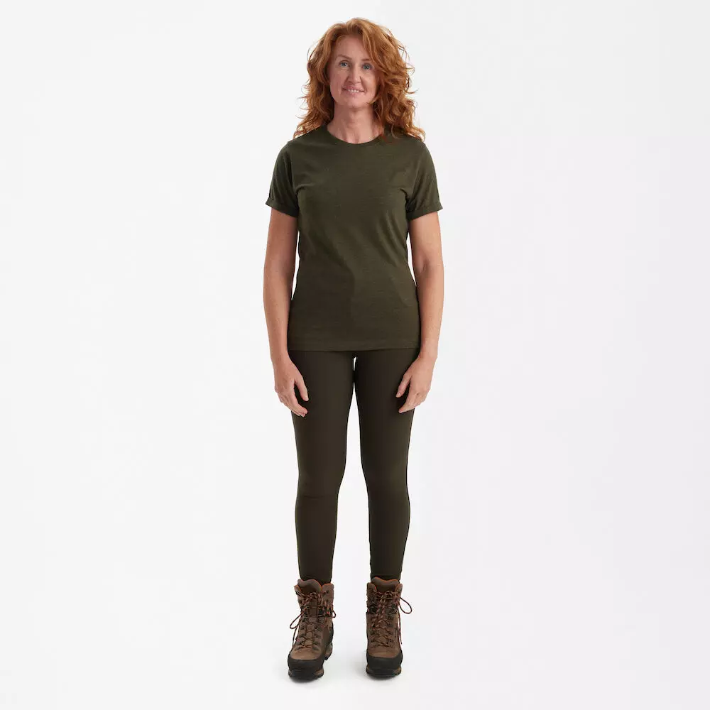 Ladies Basis T-Shirt im 2er-Pack - Adventure Green mel/Brown Leaf mel.