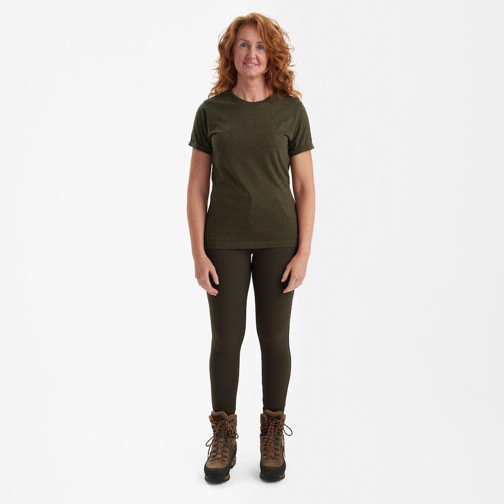 Ladies Basis T-Shirt im 2er-Pack - Adventure Green mel/Brown Leaf mel.