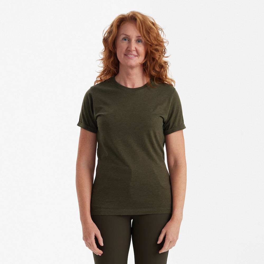 Ladies Basis T-Shirt im 2er-Pack - Adventure Green mel/Brown Leaf mel.